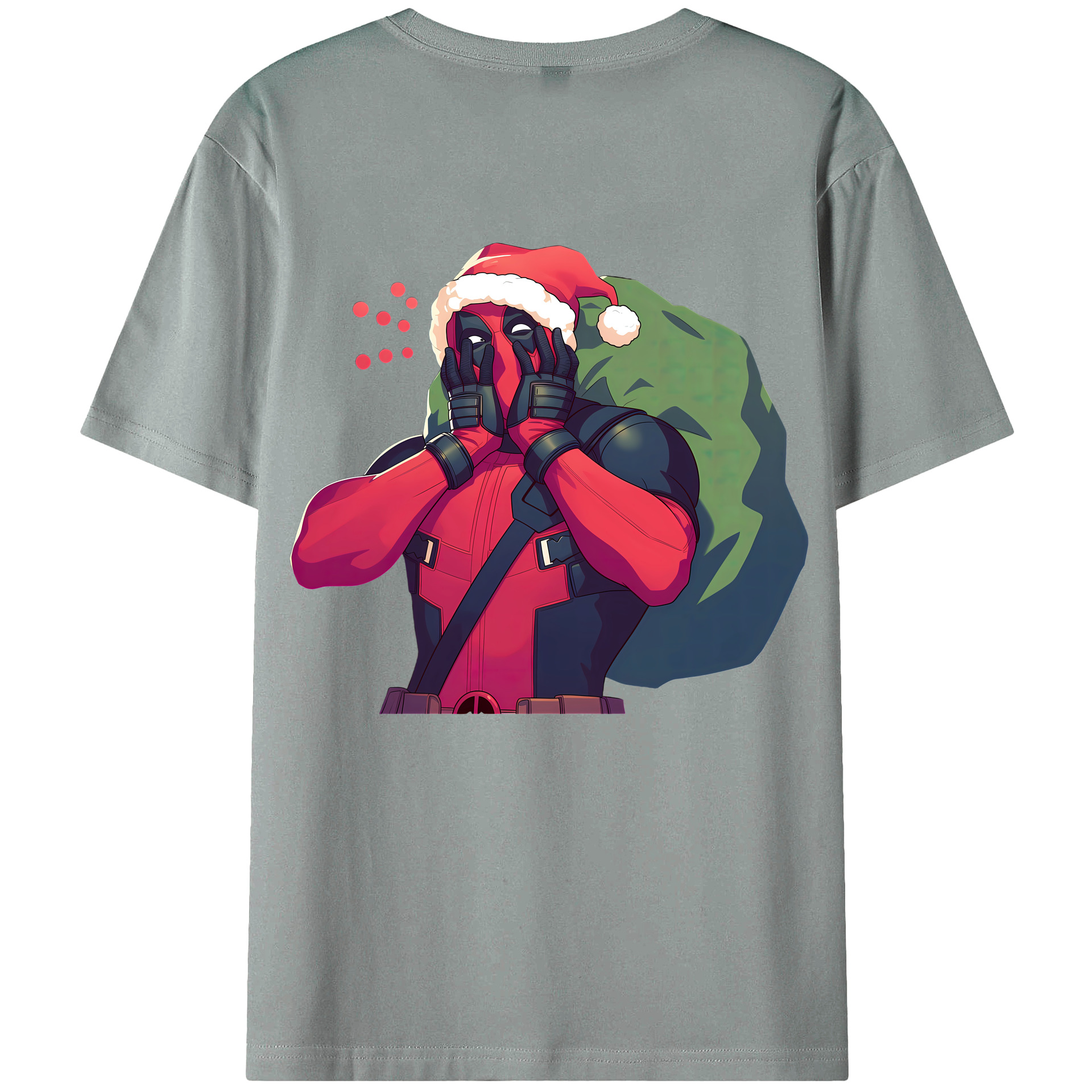 （画像用） Deadpool デッドプール 綿100％ メンズ半袖Tシャツ（バックプリント） 通気性